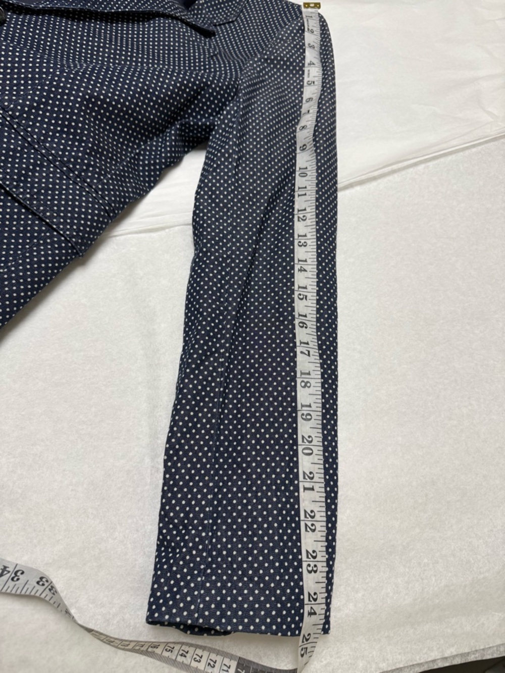 J.Crew schoolboy blazer in a navy blue and white polka dot pattern. 🔵 - Picture 7 of 12